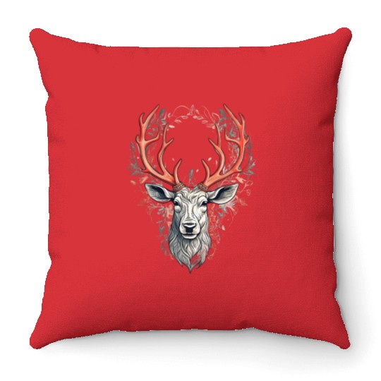 Silent Elegance Reindeer Throw Pillows