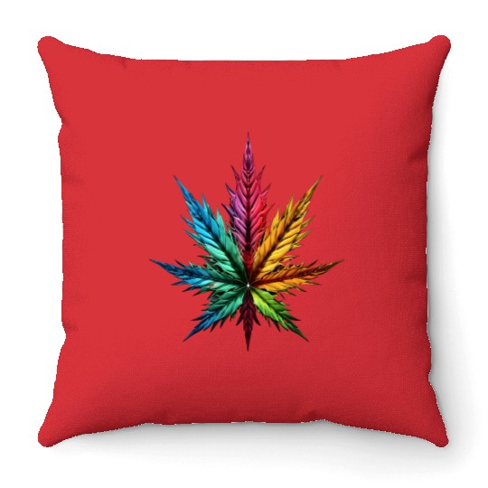 Spectrum Splendor: The Vivid Leaf Throw Pillows