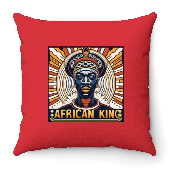 African King Gift For Afrocentric Lovers Throw Pillows