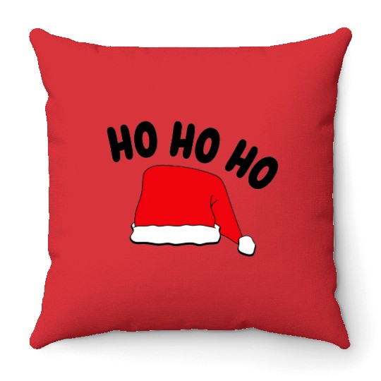 ho ho ho merry christmas vintage santa Throw Pillows