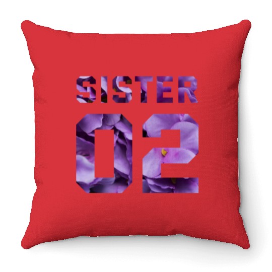 COUPLE FLOWER SISTER 02 Throw Pillows