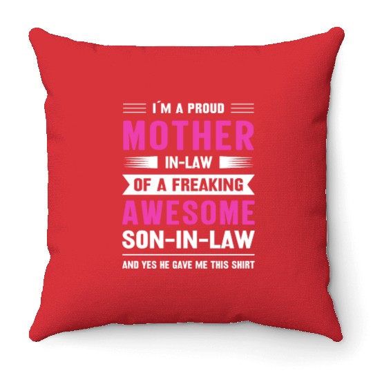 Mothers day mom son-in-law Throw Pillows