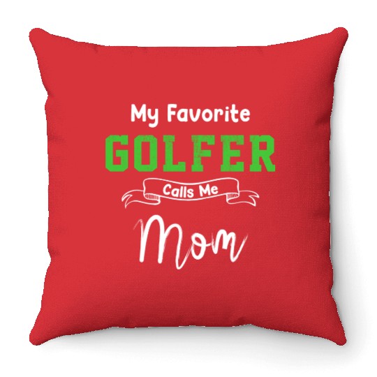 Mothers day golfer mom Throw Pillows