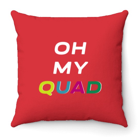 Oh My Quad Workout Funny Quads Gym Meme Throw Pillows