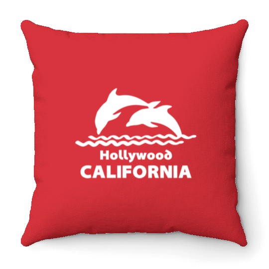 Hollywood California Dolphins Souvenirs Gifts Throw Pillows