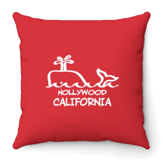 Hollywood California Whale Souvenirs Gifts Throw Pillows