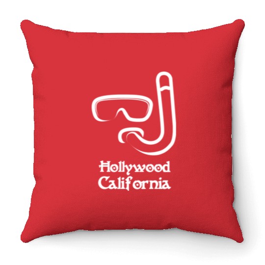 Hollywood California Snorkel Souvenirs Gifts Throw Pillows
