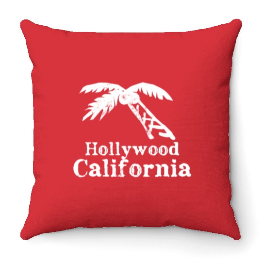 Hollywood California Palm Tree Souvenirs Gifts Throw Pillows