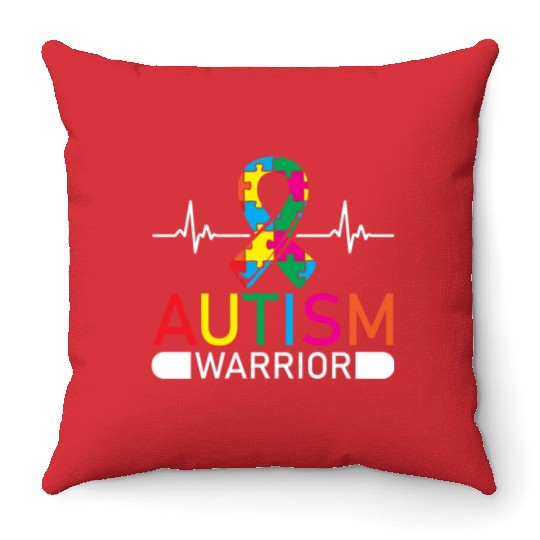 Autism Warrior Autistic Ninja Spectrum Asperger Throw Pillows