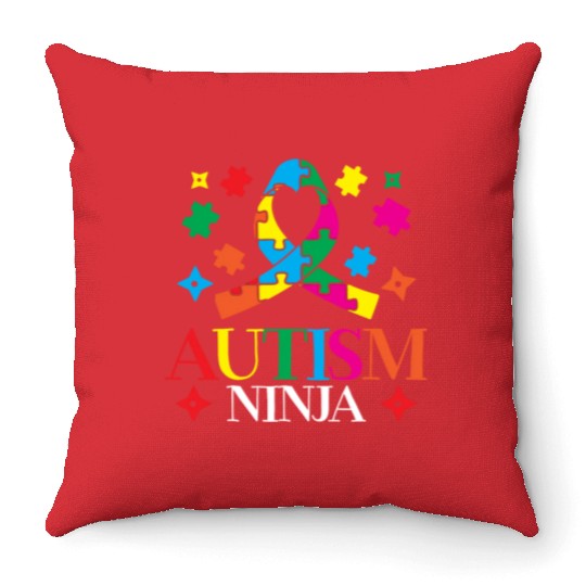Autism Ninja Asperger Syndrome Spectrum Autistic Throw Pillows