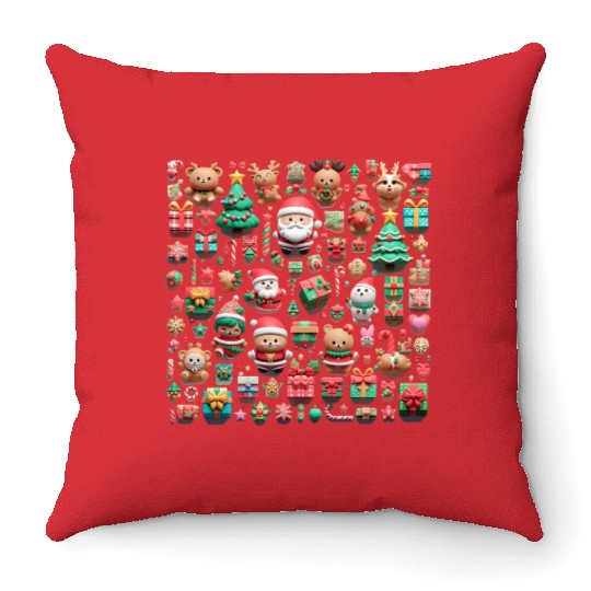 Cute Christmas Santa Claus pattern Throw Pillows