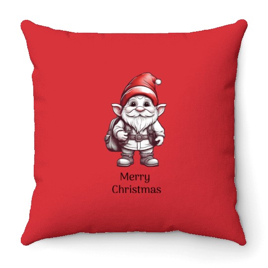 Santa Claus Cartoon Merry Christmas Throw Pillows
