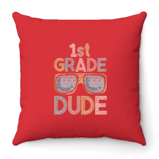 Kindergarten Teacher Funny Student 1st Graduation Throw Pillows