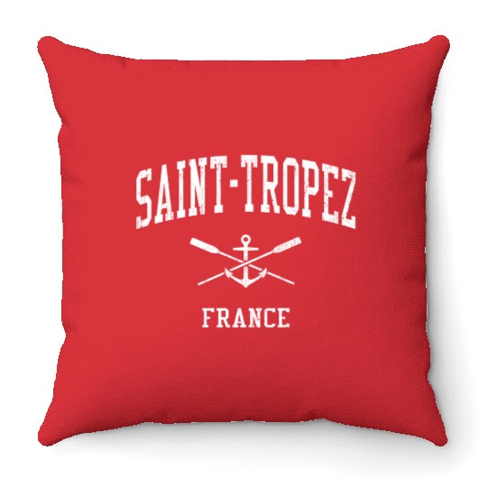 Saint-Tropez Crossed Oars Boat Anchor Sports Throw Pillows