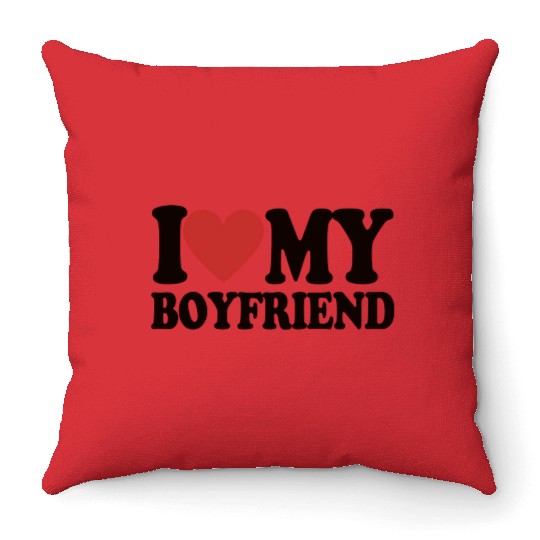 I Love My Boyfriend Throw Pillows Baby Tees for Women Y2k