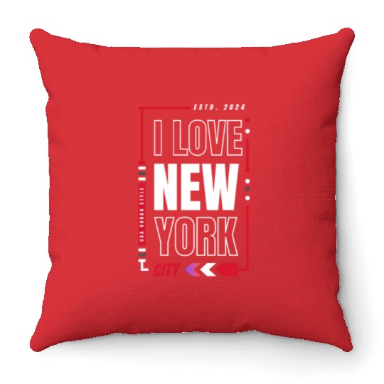 T ShirtI love new york Throw Pillows