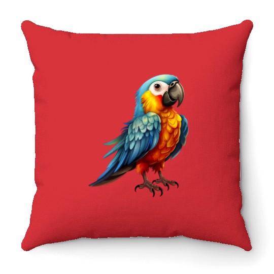Macaw Parrot for a Bird Lover Animal Lover Throw Pillows