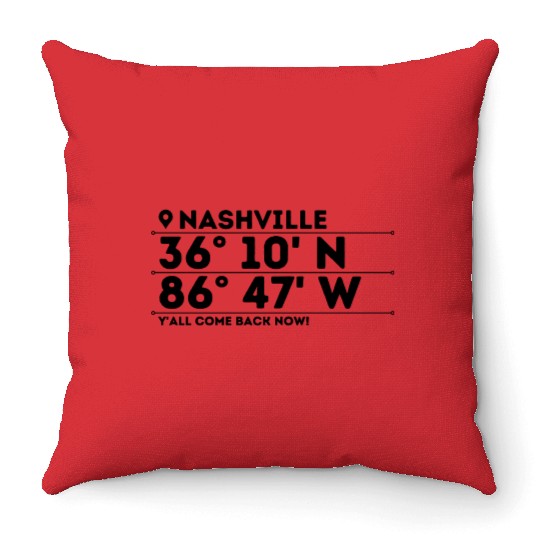 Nashville: Music City, USA Throw Pillows