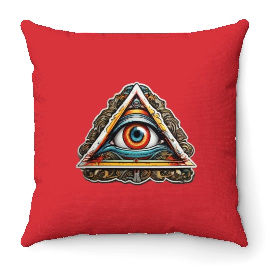 secret society illuminati Throw Pillows