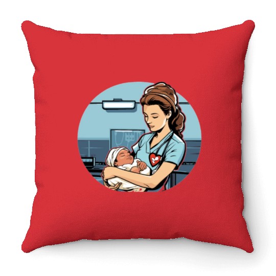 Registered Nurse Medical Medicine Neonatal Nurse Throw Pillows