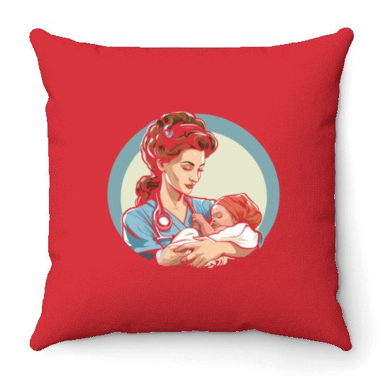 Registered Nurse Medical Medicine Neonatal Nurse Throw Pillows