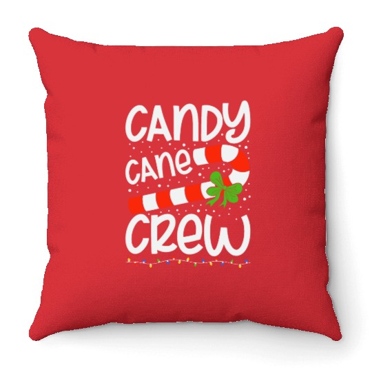 Candy Cane Crew Funny Christmas Throw Pillows