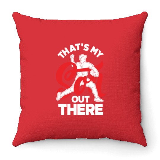 That's My Son Out Ther Baseball Mom Dad Throw Pillows