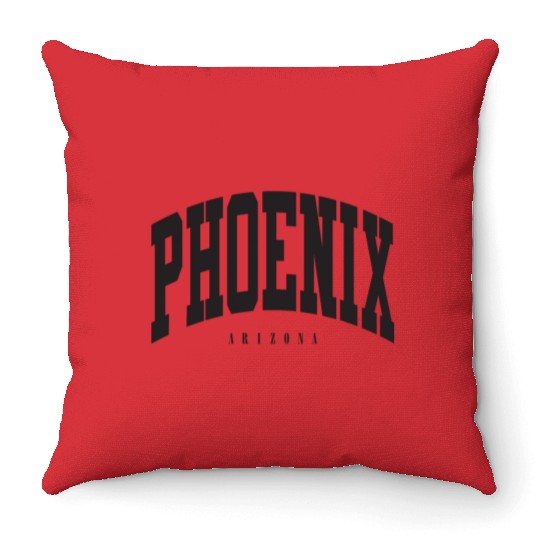 PHOENIX BLACK Throw Pillows