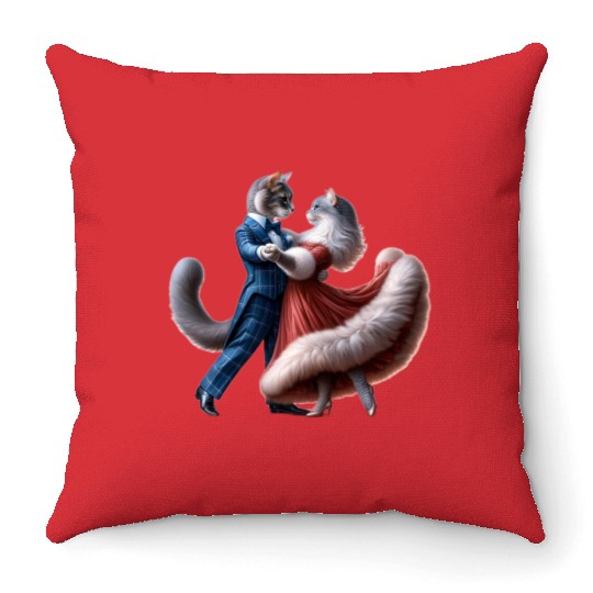 Twilight Dance of Cats Throw Pillows