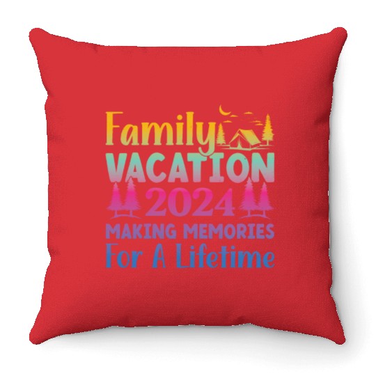 Summer Family Vacation Making Memories Throw Pillows