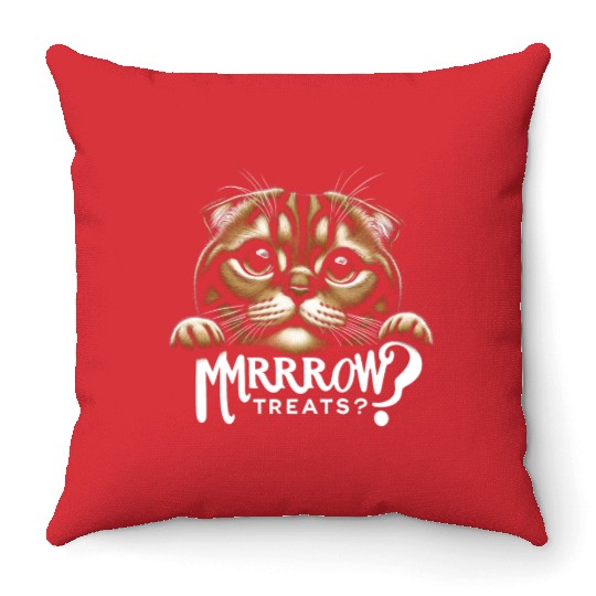 Scottish fold More Treats 27 - Cute realistic cat Throw Pillows