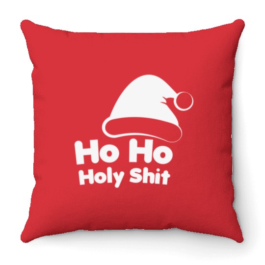 Ho Ho Ho Surprised Santa Throw Pillows