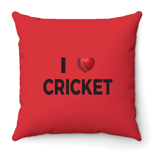 I Love Cricket Throw Pillows