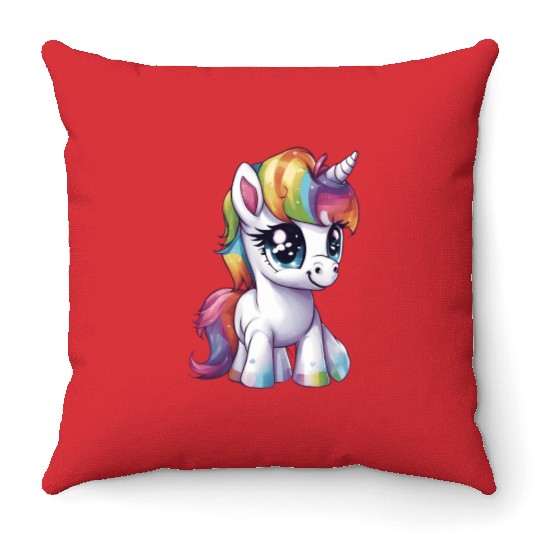 Baby Rainbow Unicorn Throw Pillows