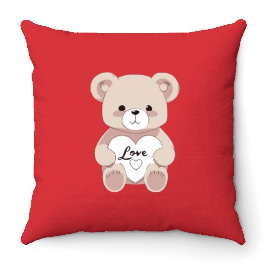Valentine Teddy Bear Throw Pillows