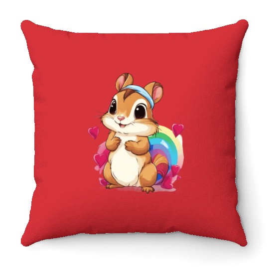 Love Squirrel Throw Pillows