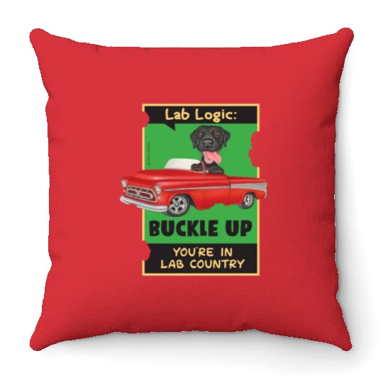 Black Lab Logic Throw Pillows