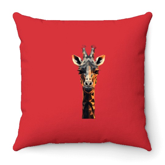Geometric Style Giraffe Throw Pillows