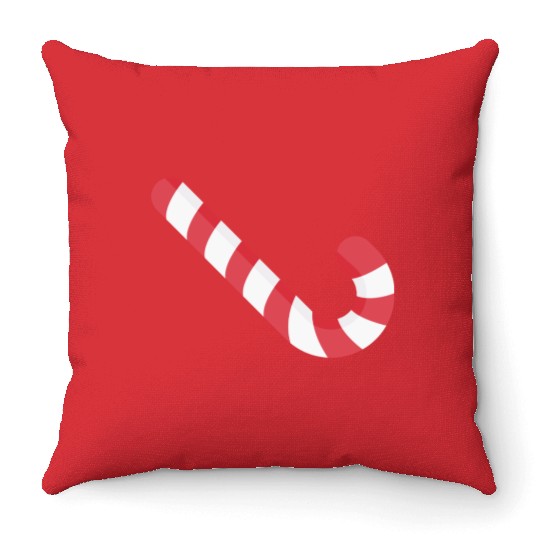 candy cane christmas Throw Pillows