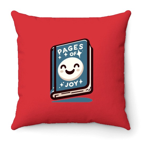 Smiling Book - Pages of Happiness Throw Pillows