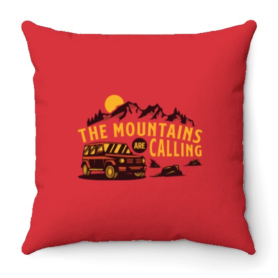 The mountains are calling Throw Pillows