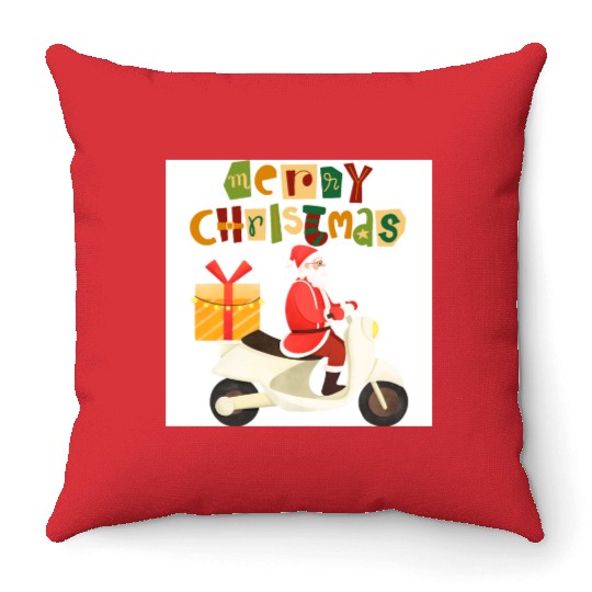 merry christmas Throw Pillows