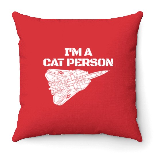 I'm Cat Person F14 Tomcat Fighter Jet Schematicf14 Throw Pillows