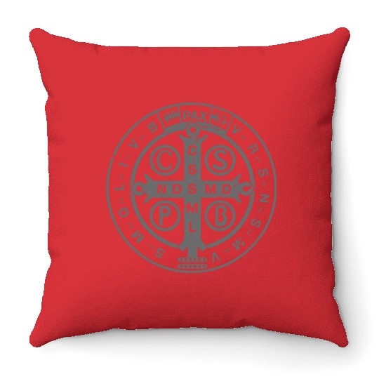 Religious Catholic St. Benedict Medal | Christian Throw Pillows