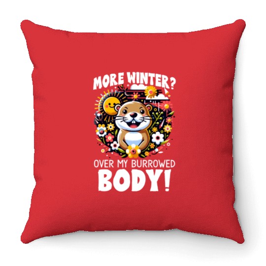 Groundhog Day 2024 Enthusiast February 2nd Throw Pillows