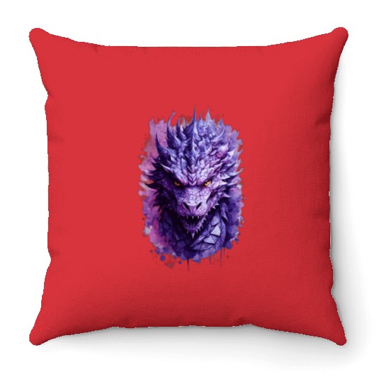 Purple Dragon Throw Pillows