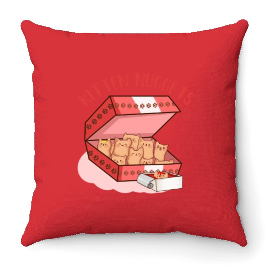 Funny Kittens as Chicken Nuggets, Cat Lover Throw Pillows