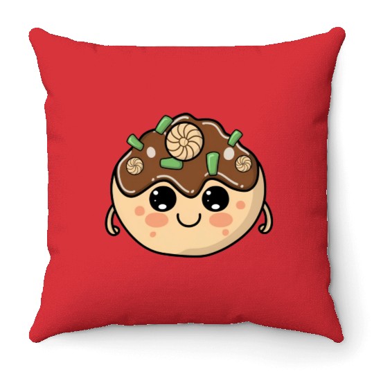 Cute Takoyaki Throw Pillows