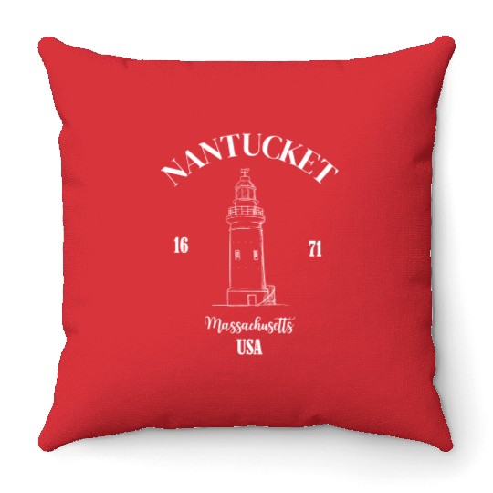 Nantucket Massachusetts Throw Pillows