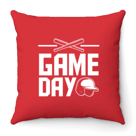 Game Day Funny Baseball Gift Throw Pillows